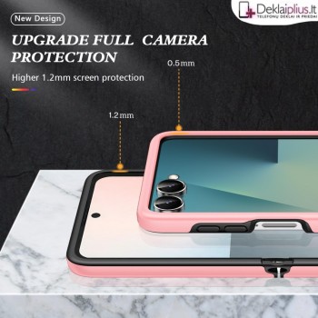 Plastikinis dėklas su žiedu - rūžavas (Samsung Galaxy Z Flip 7) Plastikinis dėklas su žiedu - rūžavas (Samsung Galaxy Z Flip 7)